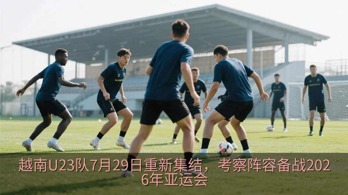 足球运动员在训练中进行传接球配合
